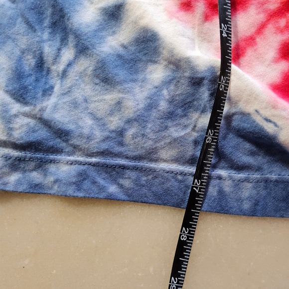 Chaps Women's Medium Tie Dye Sleeveless Tank Top Red White Blue Casual - Picture 5 of 7